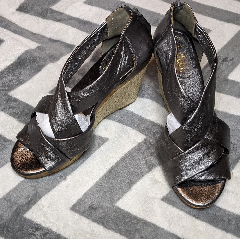 Cole Haan Dinah Metallic Strappy Wedges